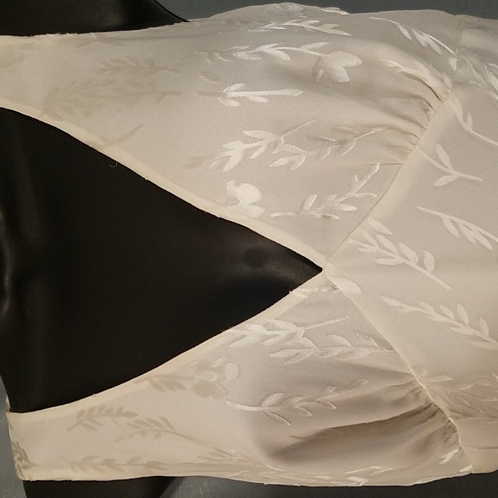 NWOT Vintage Nicole Miller Ivory Off White V-Neck Silk Dress - Picture 2 of 7